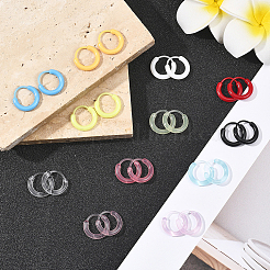 72 pieza de pendientes de aro de resina de 12 colores&nbsp;EJEW-SC0001-88