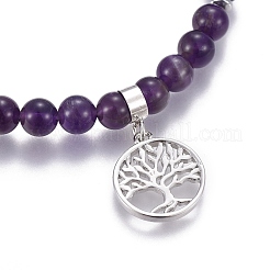 Bracciali naturale ametista&nbsp;BJEW-I275-B07