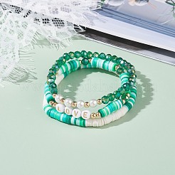 Set di braccialetti elastici d'amore&nbsp;BJEW-JB07155-04