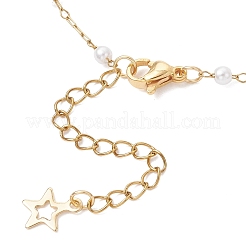 3 paio di cavigliere con 3 stili di perle finte rotonde in ABS e catena a maglie in acciaio inossidabile 304&nbsp;AJEW-AN00738