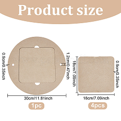 Planches de bois mdf rondes et carrées&nbsp;TOOL-WH0053-08