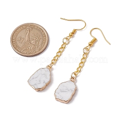 Orecchini pendenti con pepite di howlite naturale&nbsp;EJEW-JE05683-03