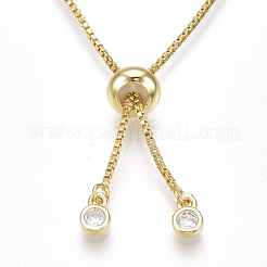 Verstellbare messing zirkonia (zufällige mischfarbe) slider armbänder&nbsp;BJEW-S141-02
