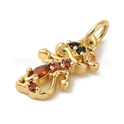 Pendentifs en laiton micro pavé de zircons cubiques rouges&nbsp;KK-R162-020A-G