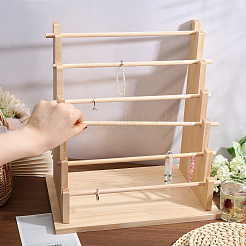 6-stufiger Schmuck-Armband-Organizer aus Holz&nbsp;ODIS-WH0086-162B