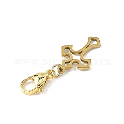 6 pendentif décoratif en acier inoxydable 304 en forme de croix&nbsp;HJEW-JM04495