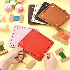 2 Stück quadratischer Taschenboden aus PU-Kunstleder&nbsp;DIY-FS0010-61F