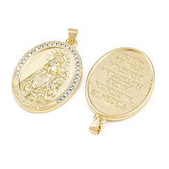 Pendenti in zirconi cubici trasparenti in micro pavè di ottone&nbsp;KK-L275-59G-02