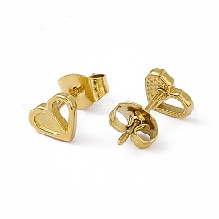 Orecchini a forma di cuore in acciaio inossidabile 304 con placcatura sotto vuoto in PVD per donna&nbsp;EJEW-P212-04G