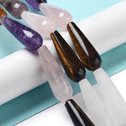 Natürliche Amethyst & Rosenquarz & Tigerauge & Quarzkristall & grüner Aventurin & Karneol Perlenstränge&nbsp;G-P528-H09-01