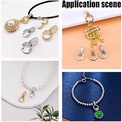 2 Stück 2 Farben Rack-Beschichtung 925 Sterling Silber Micro Pave klare Zirkonia Enhancer Shortener Bails&nbsp;FIND-PH0022-33