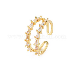 Anello a polsino aperto triangolare con zirconi&nbsp;RJEW-S049-004G