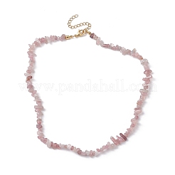 Collana di perline di quarzo rosa naturale&nbsp;NJEW-JN04616-13