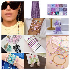 DIY Schmuckherstellungssets mit lila Motiven&nbsp;DIY-ME0001-18
