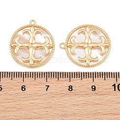 Pendentifs en laiton et coquillages naturels&nbsp;SH-CBA7BFE-02B-G