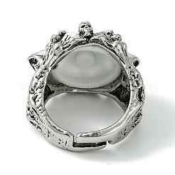 Verstellbare Ringe aus Acryllegierung mit bösem Blick&nbsp;RJEW-K275-51AS-01