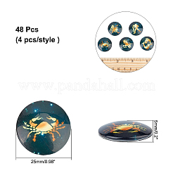 48 stücke 12 stil glascabochons&nbsp;GLAA-AR0001-11