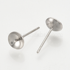 Accesorios para pendientes de botón de acero inoxidable 304 resistentes al deslustre&nbsp;STAS-T019-6