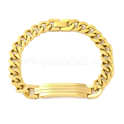 Pulseras de cadena de eslabones cubanos de acero inoxidable 304 para mujeres y hombres.&nbsp;BJEW-R018-01G
