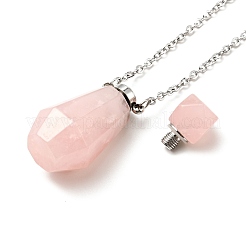 Colliers pendentif bouteille de parfum en pierre mélangée naturelle et synthétique à facettes ouvertes pour femmes&nbsp;NJEW-F296-03P