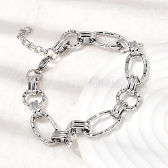 Bracelets à maillons en acier inoxydable 304 martelé pour femmes&nbsp;BJEW-L720-01P