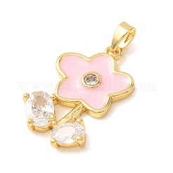 Pendentifs en laiton zircon cubique transparent&nbsp;CU-CBA2C2D-09G