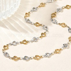 Colliers à maillons triangulaires bicolores en acier inoxydable 304 pour femmes&nbsp;NJEW-G201-01GP