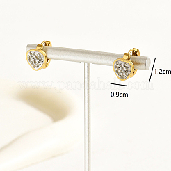 Élégantes boucles d'oreilles créoles en acier inoxydable 201 en forme de cœur de style vintage&nbsp;FS6217