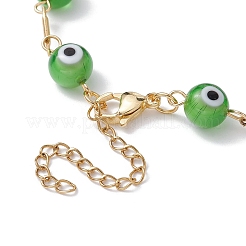 Bracelets de chaîne à maillons mauvais œil au chalumeau&nbsp;BJEW-JB10045-05