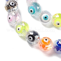 Transparente Evil-Eye-Glasperlenstränge&nbsp;LAMP-K037-06A