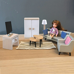 Ensemble de mini meubles en bois&nbsp;DJEW-WH0037-33
