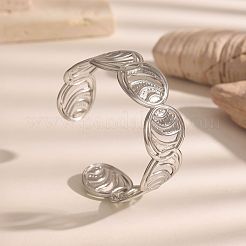Brazaletes de acero inoxidable 304 con anillo hueco y diseño abierto para mujer.&nbsp;WG17EC0-02