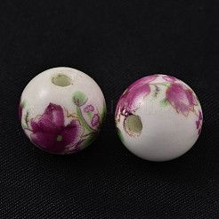Porzellanperlen mit Blumenmuster&nbsp;X-CFF038Y