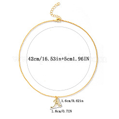 Colliers à pendentif initial en laiton micro pavé en zircone cubique transparente à la mode pour femmes&nbsp;FS-WG2FE2D-01
