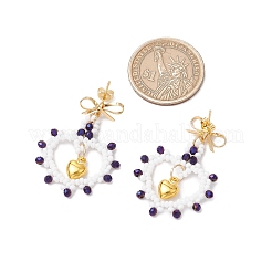 Boucles d'oreilles pendantes en perles de rocaille en verre&nbsp;EJEW-MZ00396