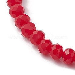 Braccialetti elasticizzati con perline di vetro sfaccettato e resina floreale&nbsp;BJEW-JB10793-01