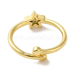 Manschettenringe mit Gestellplattierung aus Messing mit Mikropavé-Zirkonia&nbsp;RJEW-H228-05G-03