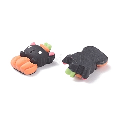 Katze mit Kürbis-Cabochons aus undurchsichtigem Harz&nbsp;RESI-F031-04
