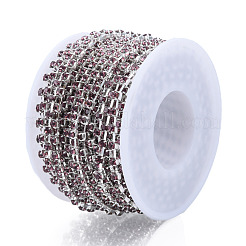 Chaînes strass en laiton plaqué argent&nbsp;CHC-N020-12B-01