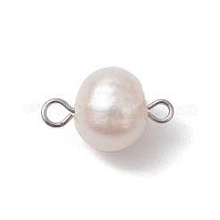 Ciondoli connettore perla d'acqua dolce coltivata naturale&nbsp;PALLOY-JF03090-01