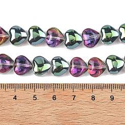 Collier de perles de verre transparent électroplaqué&nbsp;EGLA-A045-01-HP03