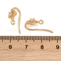 Messing Micro Pave klare Zirkonia Bogen Ohrring Haken&nbsp;KK-A274-07G