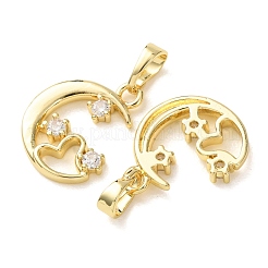 Pendentifs en laiton zircon cubique transparent&nbsp;CU-E003-16G-E