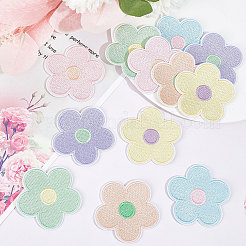 Macaron-Farbe 5-Blütenblatt-Blumenform zum Aufbügeln/Nähen auf Computer-Stickerei-Polyester-Kleidungsflicken&nbsp;DIY-WH0401-62