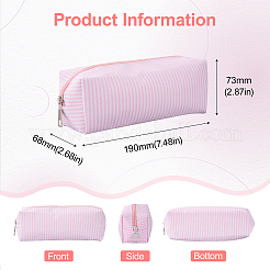 12 Stück gestreiftes Polyester-Federmäppchen mit Reißverschluss&nbsp;OFST-GO0001-11