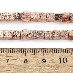 Fili di perle di roccia lavica naturale elettrodeposta&nbsp;G-L606-E02-01C