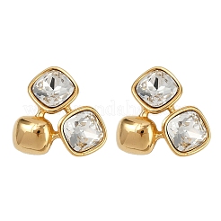 Boucles d'oreilles à tige en acier inoxydable 304 micro pavé de zircones cubiques transparentes&nbsp;EJEW-V014-02G