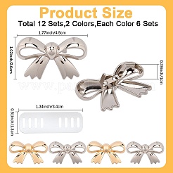 12 Stück 2 Farben Bowknot Legierung dekorative Schnallen&nbsp;FIND-CP0003-71