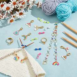 Regenbogen-DIY-Strickwerkzeug-Sets&nbsp;HJEW-NB00058