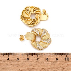 Micro fiore ottone spianare orecchini zirconi&nbsp;EJEW-R025-07G